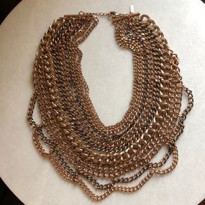 Baublebar gold multi chain statement bib necklace